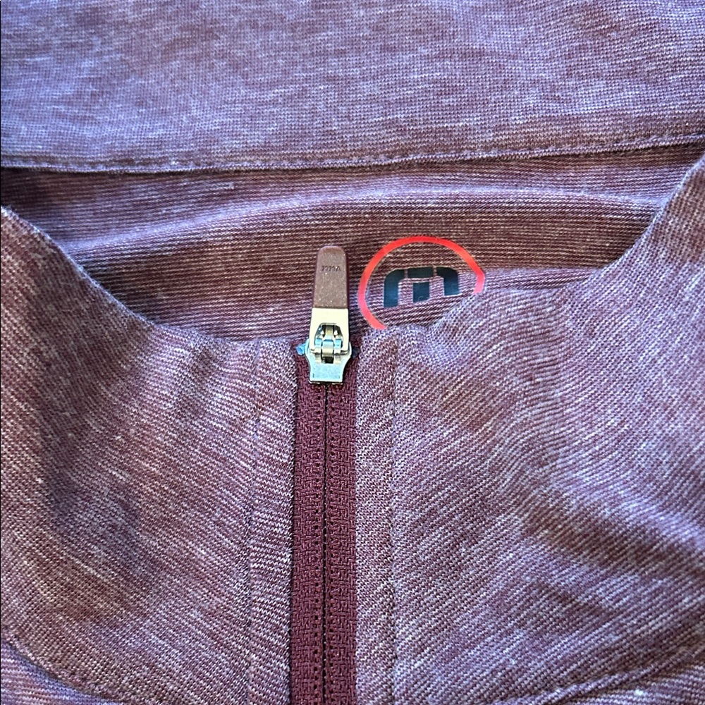 Travis Mathew Men's Maroon Heather Quarter-Zip Pullover - Picture 3 of 11